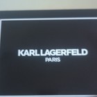 Karl Lagerfeld Paris Red Zip-around Wallet Wristlet Strap Logo Credit Card