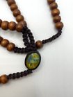St  Michael Wood Cord Rosary Necklace - 18  L  1 1   2  Crucifix