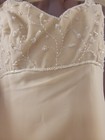 Alfred Angelo  1570  Size 8  Ivory  Chiffon  Bodice Beading  Short Train