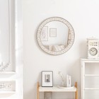 30  Round Wall Mirror  Farmhouse Wooden Frame Circle Mirrors  Rustic Large De   