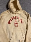 1950s 60s Flock Print Hoodie Phi Kappa Tau Fraternity Greek Distressed True Vntg