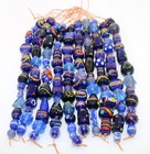 10 Strands Lamp Work Glass Beads  Blue Color Multi Shape Fancy Glass Beads 
