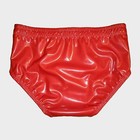                 Pro Wrestling Trunks Solid Red Shiny 4 Way Pleather Gear New Read Descript