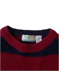 American Weekend Men   s Pullover Sweater Red Navy Striped Acrylic Crew Neck S