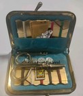 Vintage Mini Travel Sewing Kit Purse Folds Away Pocket Size 2 5 x3 5 