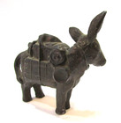 1950 s Burro Mining Pack Mule Donkey Vintage Cast Hollow Metal Small 2  Figurine