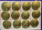 12 British Livery Letter M Or W Script Fancy Monogram Gilt 26mm Buttons 1930 Nos