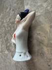 Antique German Half Doll Porcelain China Pin Cushion Doll Figurine 3 5  Flapper