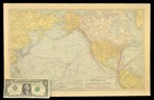 Vintage Pacific Ocean Map Islands Steamship Lines 1920s Cables Antique