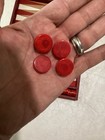 Vintage Catalin Bakelite Travel Size Backgammon 14 Red  15 Butterscotch Chips 