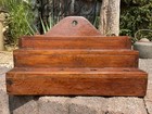 Antique Georgian Victorian Treen Welsh Wooden Oak Cawl Spoon Pipe Rack C1800