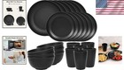 Quatish 24 Piece Plates And Bowl Set For 6  Dinnerware Dish Set For Kitchen