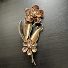 Vintage Sterling Silver Floral Brooch Flower Spray Pin Mid Century