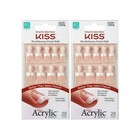 Kiss Salon Acrylic French Nails Kit  Pink Gel Glue  Mini File  Short Length