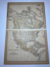 1890 2-pc North America Map Fm 1890 Rand-mcnally Atlas See Pics   Descrip