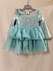 Disney Princess Frozen Elsa Tutu Dress Costume  Girls Size 4 Long Sleeves New