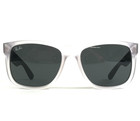 Ray-ban Sunglasses Rb4165 Justin 6512 87 Matte Clear Black Rubber W  Gray Lenses