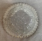 Vintage Pressed Cut Glass Clear Bowl  Sawtooth Edge Hob-star Button Diamond