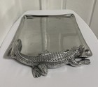 Arthur Court Large Silver Aluminum Alligator Serving Tray