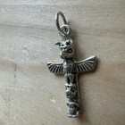 Vintage Northwest Coast Totem Pole Clan Charm Pendant 1 Inch 925 Sterling 2 3g
