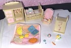 Calico Critters  Sylvanian Families Pink Nursery Set  Not Full Set  Cleaned 