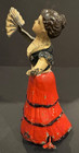 Vintage German Gunthermann Or Issameyer Dancing Tin Lady Wind Up With Fan Works 