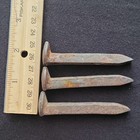 Lot Of 3 Antique Original Iron Cut square Nails Spikes  Mining Operation Nails