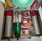Vintage Metal Suitcase Travel Picnic Kit 1950 - 1960 s