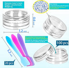 Motbach 100 Pcs 3g Empty Plastic Containers With Lids tiny Makeup Sample Contain