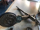 Antique   Vintage Collection Of 6 Brass Bronze European Hotel Keys Fobs Skeleton