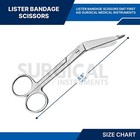 Left Handed Lister Bandage Scissors 5 50  Stainless Steel German Grade