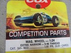 Cox Competition Parts   9833 Nos 1 24 Magnesium Mag Wheels Extra Narrow Rare