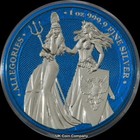2019 Germania Britannia Allegories 1oz Silver Space Blue Coin Mintage 250 Pieces