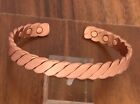 Twisted Pure Copper Magnetic Bracelet Arthritis Pain Therapy Energy Cuff Bangle