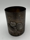 Rare Gorham Silverplate Mint Julep Cup Sea Shell Fresh Catch Etched Patina Mcm