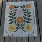 Coats   Clark Orange And Yellows Flowers With Heart Needlepoint Canvas  5726