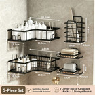 5-pack Shower Caddy Adhesive Organizer Bathroom Storage Rack With Soap Holder