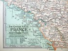 Northern France - Original 1902 Map By The Century Company  Antique