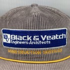 Vintage Black   Veatch Hat Corduroy Engineers-architects Construction Services