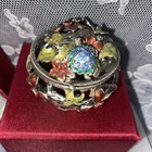 Vintage Trinket Pill Or Jewelry Box Micro Mosaic  Made In China 
