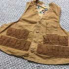 Vintage American Outfitters Boys Vest M l Brown Canvas Cartridge Pockets 50s