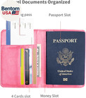 Passport Holder Cover And Card Case Slot Combo Rfid Blocking Leather Travel Pass