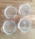 Vintage Anchor Hocking Clear Glass Round Ash Trays Or Drink Coasters Set Of Four