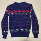 Vtg 80s Mister Noah Girls Knit Sweater Retro Hearts Flower Pattern