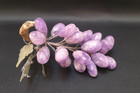 Mcm Amethyst Stone Grape Cluster Jade Leaves Purple Vintage