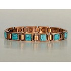 Copper Magnetic Bracelet Size 8   Quality Turquoise Stone  Arthritis Pain Relief