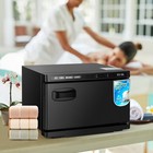 Black 18l Hot Towel Warmer Uv Sterilizer Cabinet Facial Skincare Salon Beautyspa