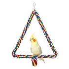 Colorful Bird Triangle Rope Swing Perch Toy Cotton Metal For Parrots Budgie Cock