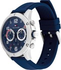 Tommy Hilfiger Blaze 1792027 Men s Quartz Blue Dial 45 Mm Silicone Strap Watch