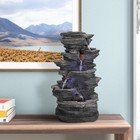 4-tiers Indoor Water Fountains Rockery Waterfalls Office Table Top Garden Decor 